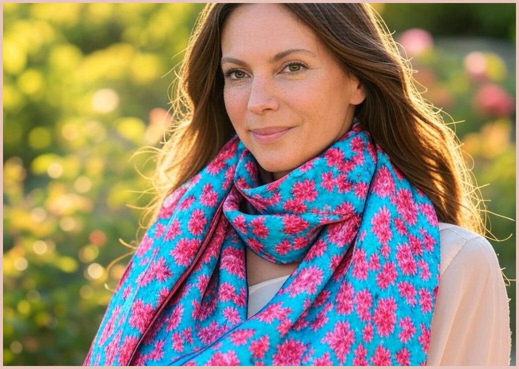 [4종1세트] 여성 쁘띠 실크 스카프 70x70cm