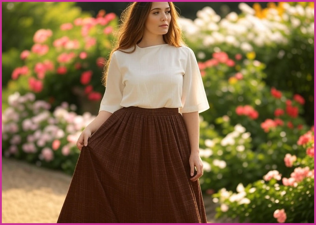 [코코에보니]고방체크밴딩스커트/롱스커트/SK-502