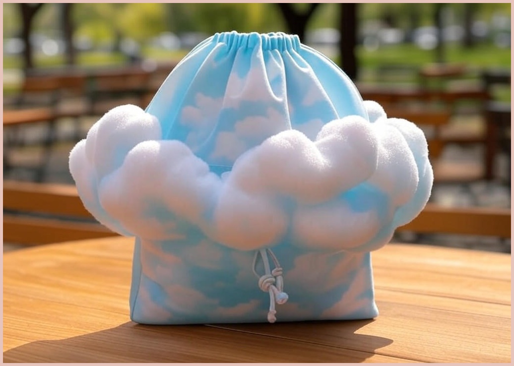 YioYcc 여성용 구름 키링 패션 데일리 나일론 드로스트링 숄더백 토트백