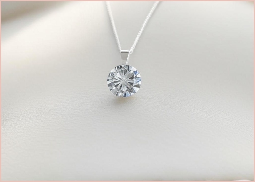 모이사나이트 1캐럿 베이직 실버 목걸이 - 이미지 1