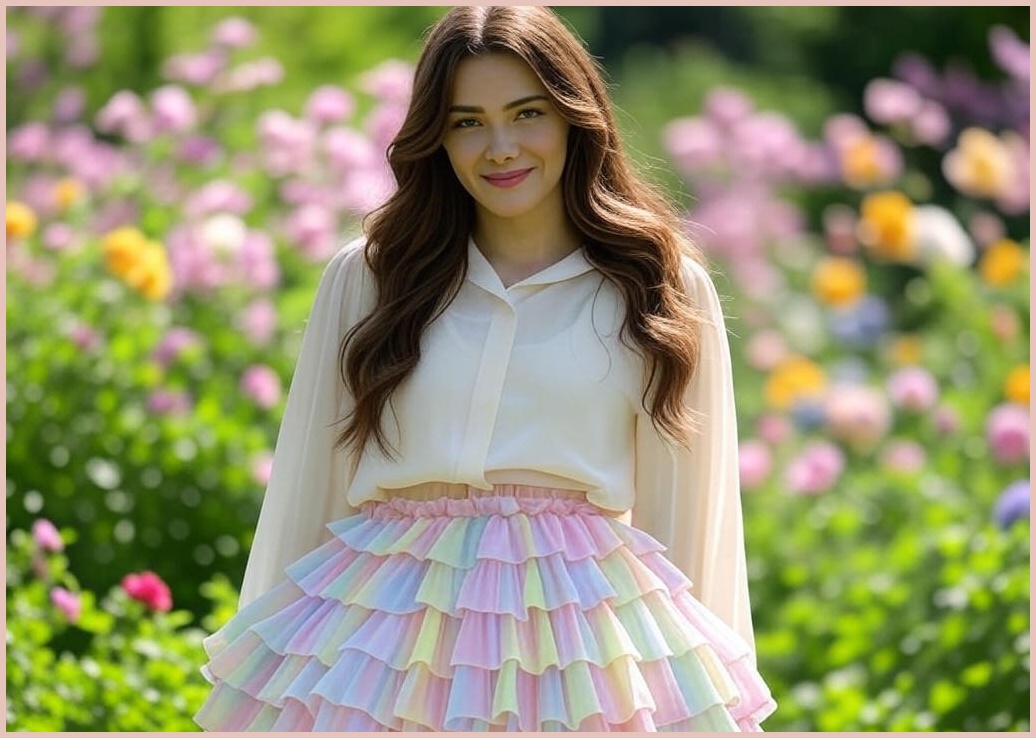 새로이 6EJGE6WD 여성 봄 고무줄 밴딩 캉캉 프릴 미니 스커트 치마