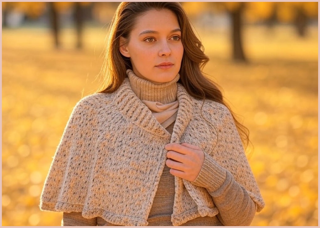 쇼트 니트 카디건 가오리핏 케이프 코트 여성 가을겨울 신상 스웨터 가디건 레이어드 니트망토 - 이미지 1