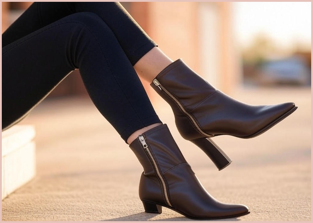 여성 패션 청커 미들힐 키높이 옆지퍼 가죽 발편안 워커 부츠 앵클 부츠 6cm