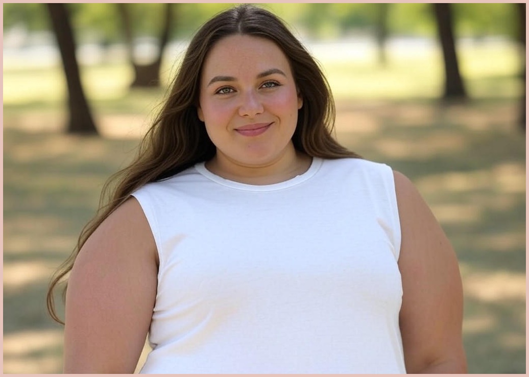 지아나 여성 빅사이즈 흰색 순면 캐쥬얼 라운드 넥 반팔 티셔츠