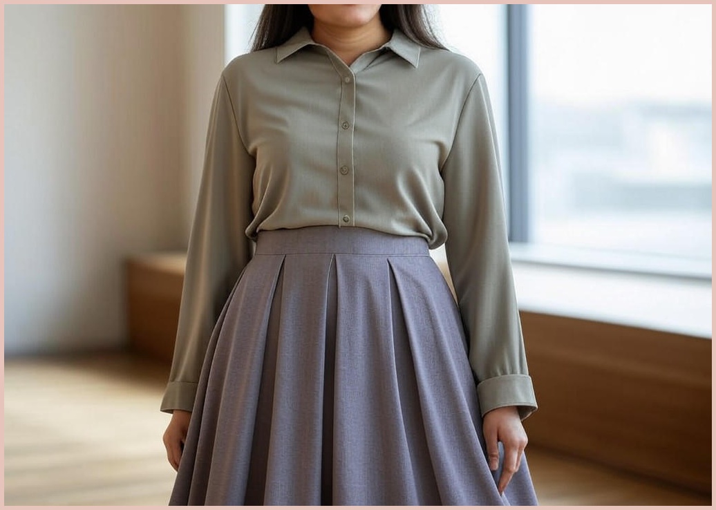 차쿠 기본 심플 스판 플리츠 플레어 주름 스커트 치마